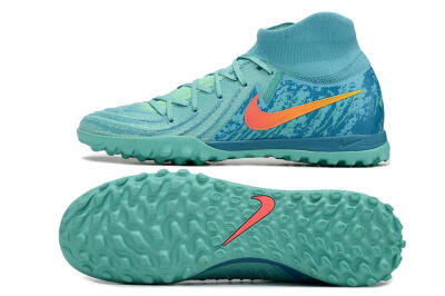 Men's Nike Phantom Luna Elite TF Artificial Turf High-Tops Football Shoes - Jade/Orange/Yellow