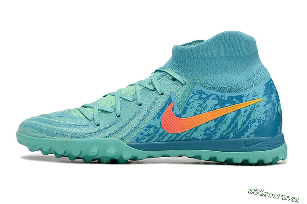 Men's Nike Phantom Luna Elite TF Artificial Turf High-Tops Football Shoes - Jade/Orange/Yellow 0
