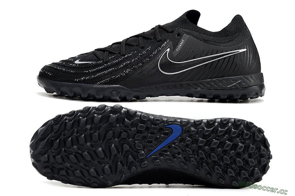 Men's Nike Phantom GX 2 Elite TF Artificial Turf Low-Tops Football Shoes - Black/White/Blue 1