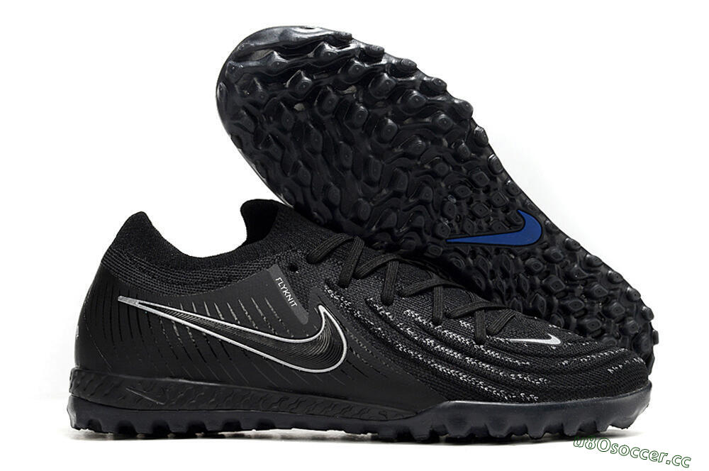 Men's Nike Phantom GX 2 Elite TF Artificial Turf Low-Tops Football Shoes - Black/White/Blue 2