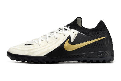 Men's Nike Phantom GX 2 Elite TF Artificial Turf Low-Tops Football Shoes - White/Black/Gold