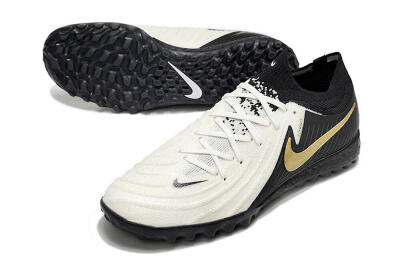 Men's Nike Phantom GX 2 Elite TF Artificial Turf Low-Tops Football Shoes - White/Black/Gold