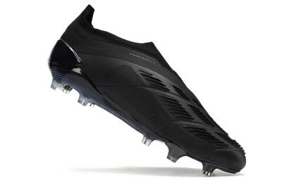 Men's Adidas Predator Elite Laceless FG Firm Ground Low-Tops Football Boots - Black/Jade/Red