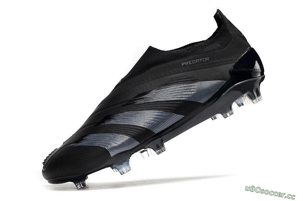 Men's Adidas Predator Elite Laceless FG Firm Ground Low-Tops Football Boots - Black/Jade/Red 5