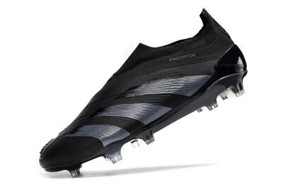 Men's Adidas Predator Elite Laceless FG Firm Ground Low-Tops Football Boots - Black/Jade/Red