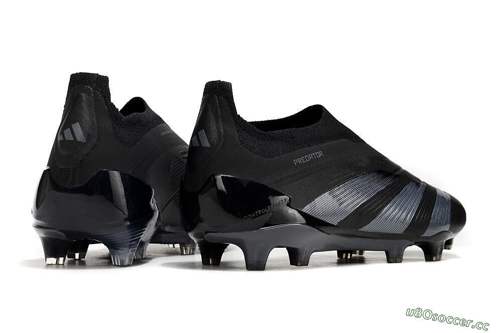 Men's Adidas Predator Elite Laceless FG Firm Ground Low-Tops Football Boots - Black/Jade/Red 6