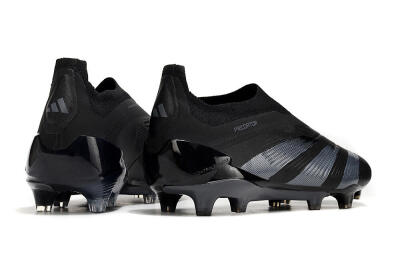 Men's Adidas Predator Elite Laceless FG Firm Ground Low-Tops Football Boots - Black/Jade/Red