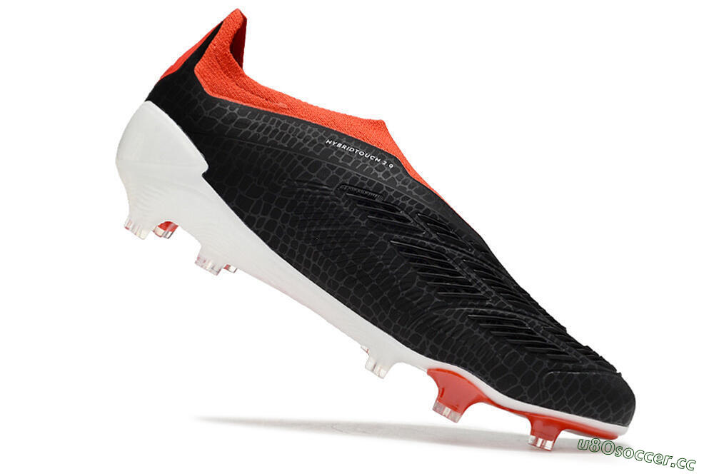 Men's Adidas Predator Elite Laceless FG Firm Ground Low-Tops Football Boots - Black/White/Red 4