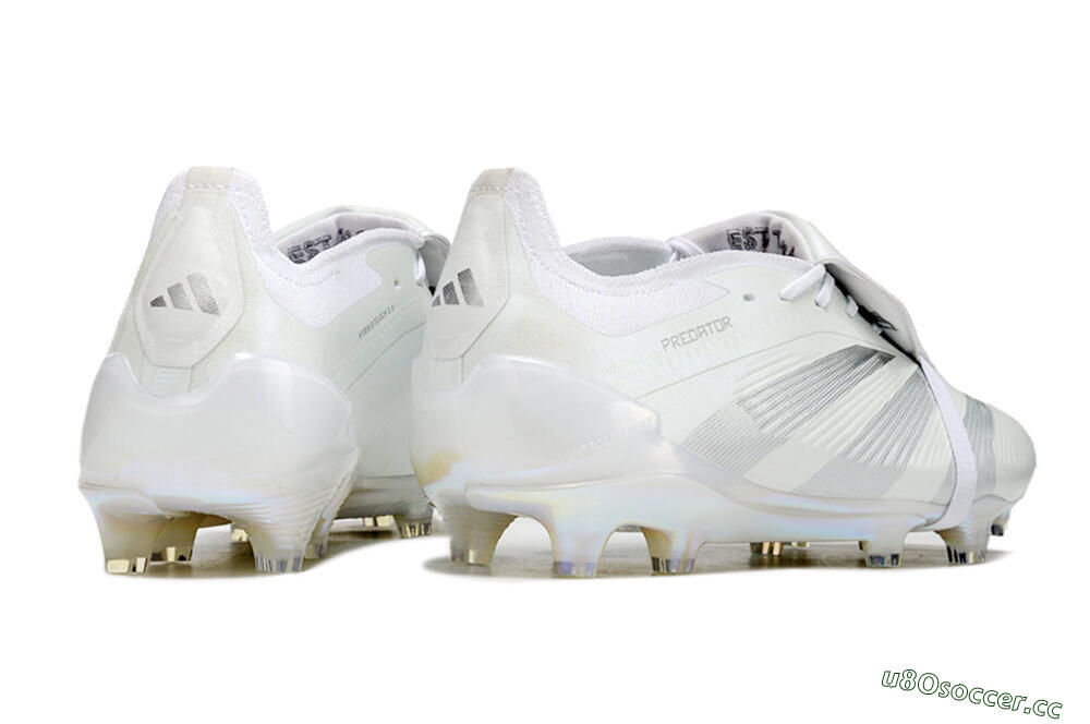 Men's Adidas Predator Elite Foldover Tongue FG Firm Ground Low-Tops Football Boots - White/Silver 6
