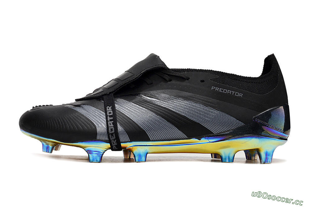 Men's Adidas Predator Elite Foldover Tongue FG Firm Ground Low-Tops Football Boots - Black/Silver/Gold 0