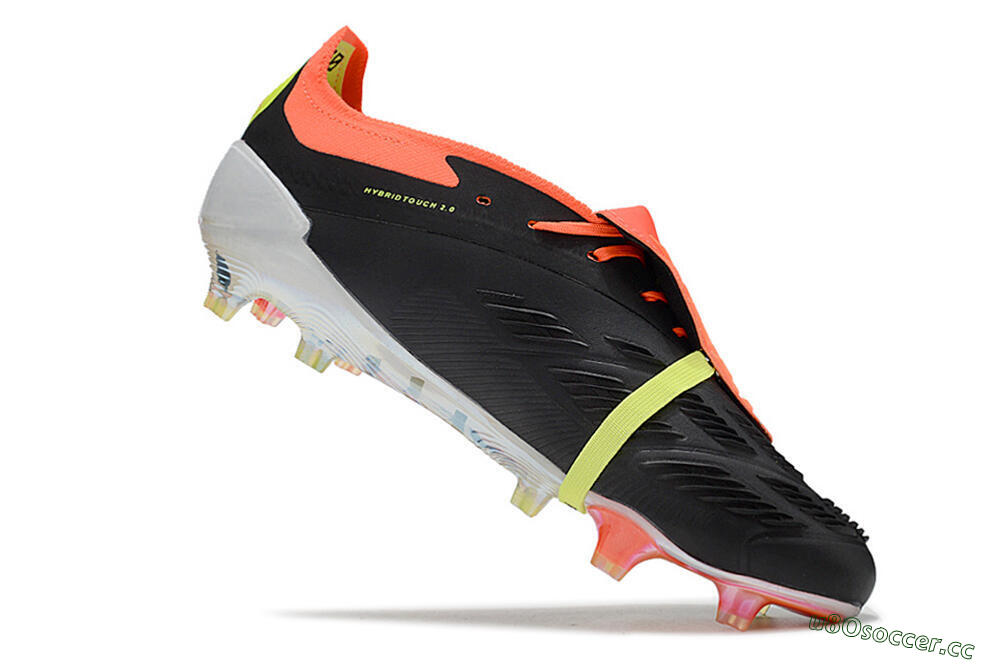 Men's Adidas Predator Elite Foldover Tongue FG Firm Ground Low-Tops Football Boots - Black/White/Orange 4