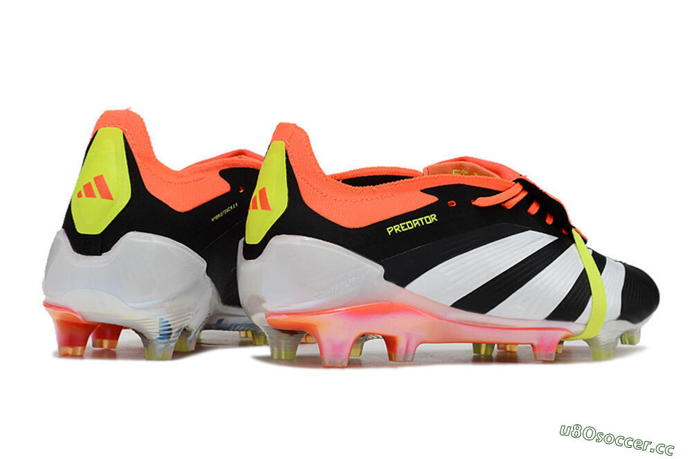 Men's Adidas Predator Elite Foldover Tongue FG Firm Ground Low-Tops Football Boots - Black/White/Orange 6