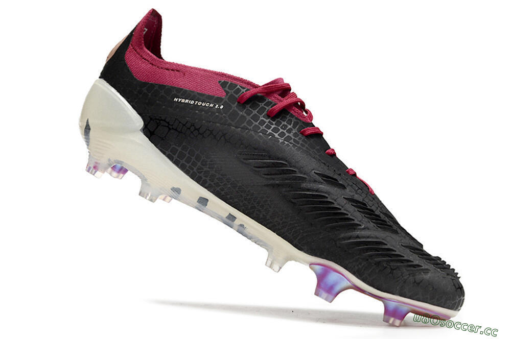 Men's Adidas Predator Elite FG Firm Ground Low-Tops Football Boots - Black/White/Purple 4