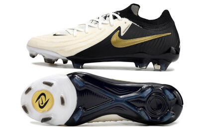 Men's Nike Phantom Luna Elite NU FG Firm Ground Low-Tops Football Boots - White/Black/Gold
