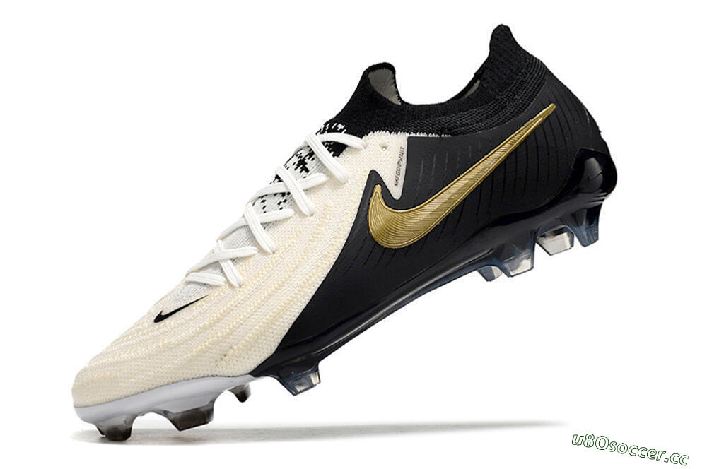 Men's Nike Phantom Luna Elite NU FG Firm Ground Low-Tops Football Boots - White/Black/Gold 5