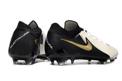 Men's Nike Phantom Luna Elite NU FG Firm Ground Low-Tops Football Boots - White/Black/Gold