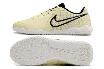 Men's Nike Tiempo Legend 10 Academy IC Indoor & Futsal Low-Tops Football Shoes - Beige/Black/White