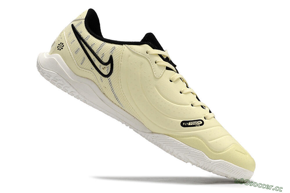 Men's Nike Tiempo Legend 10 Academy IC Indoor & Futsal Low-Tops Football Shoes - Beige/Black/White 4