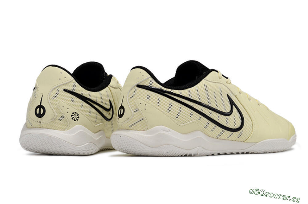 Men's Nike Tiempo Legend 10 Academy IC Indoor & Futsal Low-Tops Football Shoes - Beige/Black/White 6
