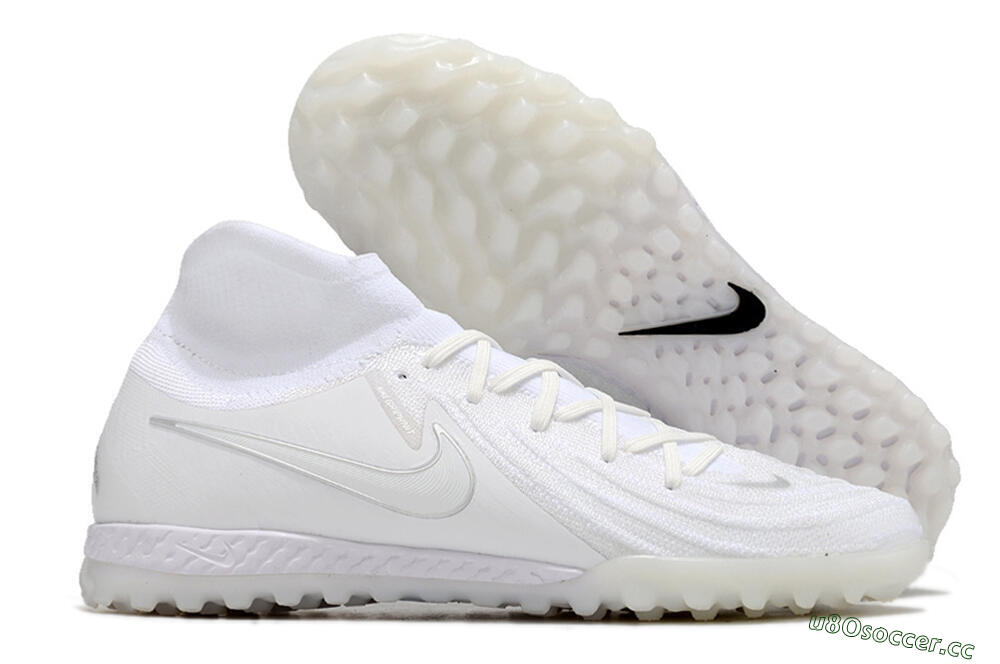 Men's Nike Phantom Luna Elite NU TF Artificial Turf High-Tops Football Shoes - White/Black 2