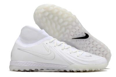 Men's Nike Phantom Luna Elite NU TF Artificial Turf High-Tops Football Shoes - White/Black