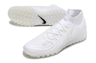 Men's Nike Phantom Luna Elite NU TF Artificial Turf High-Tops Football Shoes - White/Black