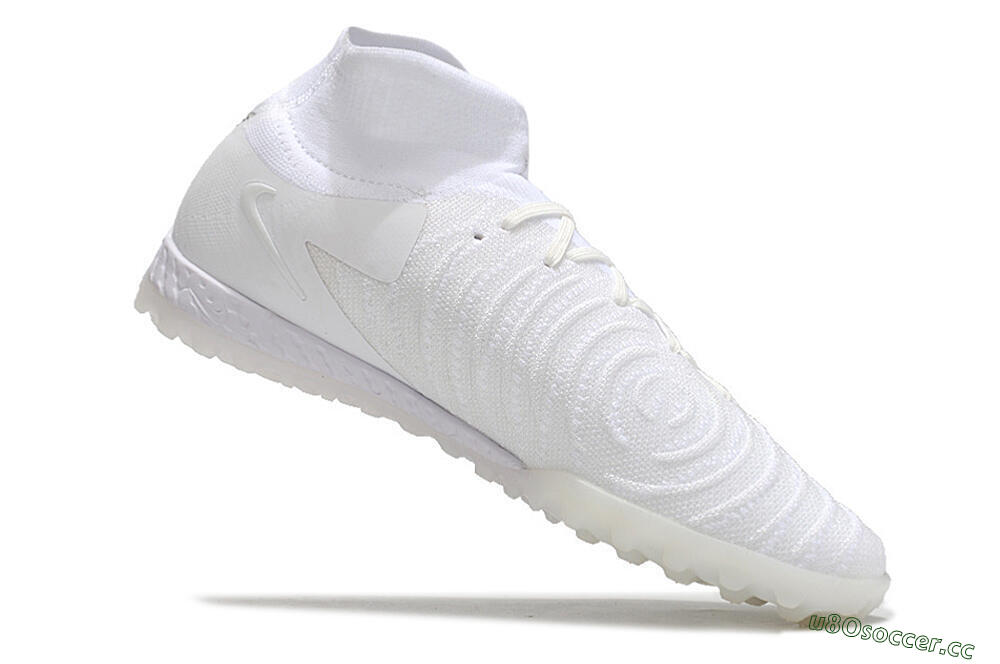 Men's Nike Phantom Luna Elite NU TF Artificial Turf High-Tops Football Shoes - White/Black 4