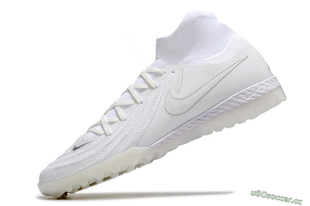 Men's Nike Phantom Luna Elite NU TF Artificial Turf High-Tops Football Shoes - White/Black 5