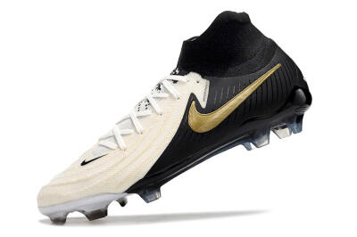 Men's Nike Phantom Luna Elite NU FG Firm Ground High-Tops Football Boots - White/Black/Gold