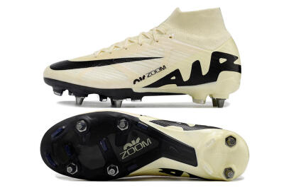 Men's Nike Air Zoom Mercurial Superfly 9 Elite SG Soft Ground High-Tops Football Boots - Beige/Black/White