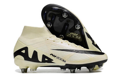 Men's Nike Air Zoom Mercurial Superfly 9 Elite SG Soft Ground High-Tops Football Boots - Beige/Black/White