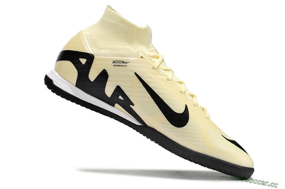 Men's Nike Air Zoom Mercurial Superfly 9 Elite IC Indoor & Futsal High-Tops Football Shoes - Beige/Black/White 4