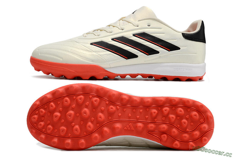 Men's Adidas Copa Pure.3 TF Artificial Turf Low-Tops Football Shoes - White/Black/Red 1