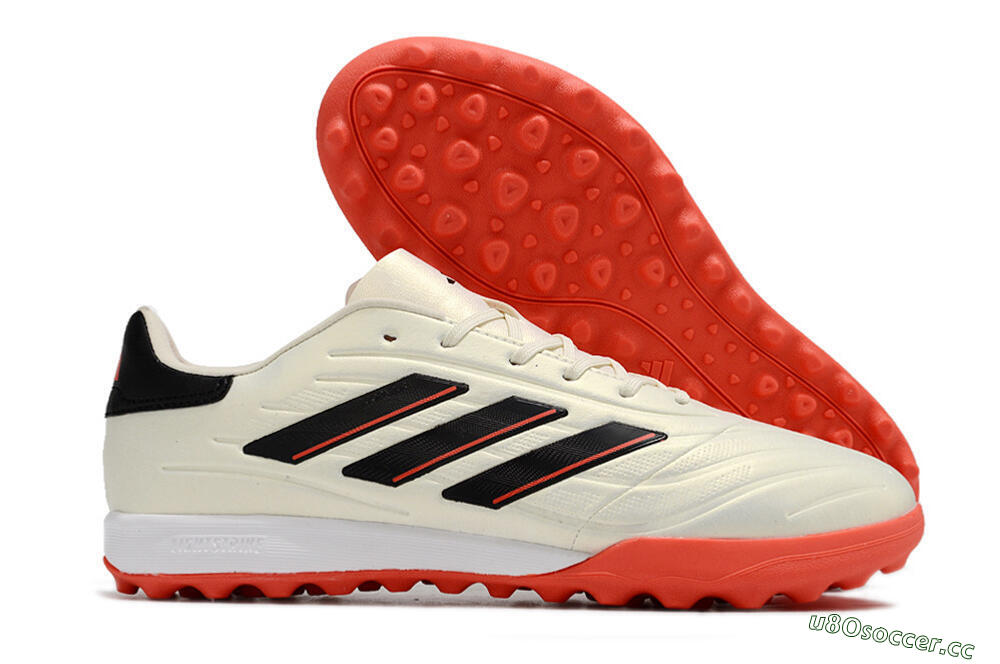 Men's Adidas Copa Pure.3 TF Artificial Turf Low-Tops Football Shoes - White/Black/Red 2
