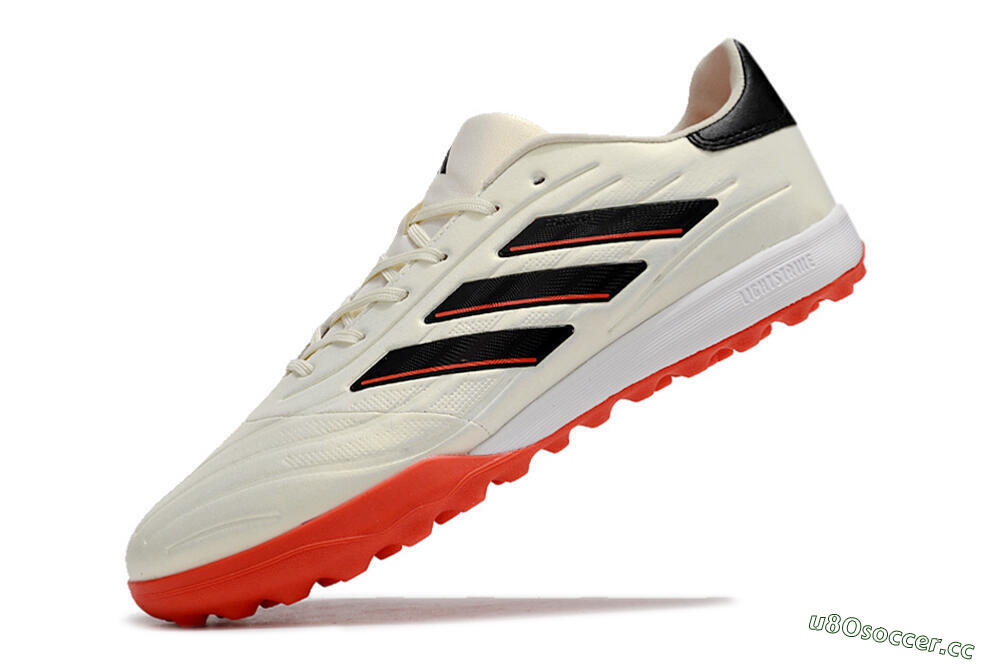 Men's Adidas Copa Pure.3 TF Artificial Turf Low-Tops Football Shoes - White/Black/Red 5