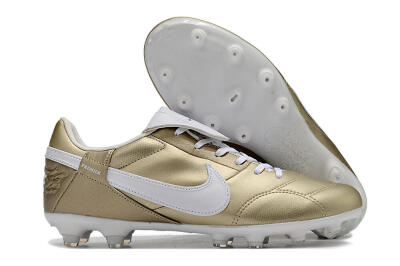 Men's Nike The Premier 3 FG Firm Ground Low-Tops Football Boots - Gold/White