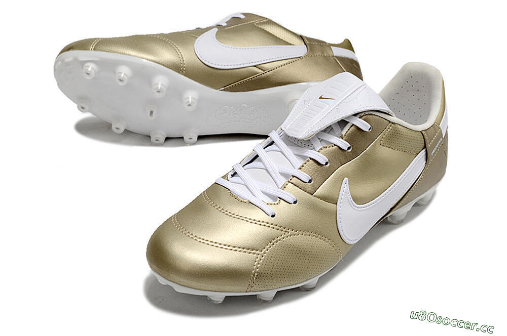 Men's Nike The Premier 3 FG Firm Ground Low-Tops Football Boots - Gold/White 3