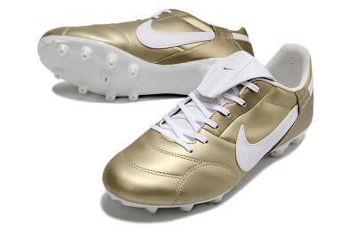 Men's Nike The Premier 3 FG Firm Ground Low-Tops Football Boots - Gold/White
