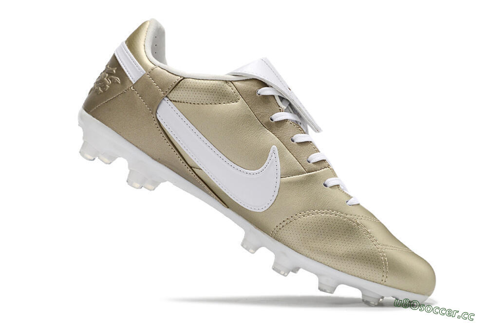 Men's Nike The Premier 3 FG Firm Ground Low-Tops Football Boots - Gold/White 4