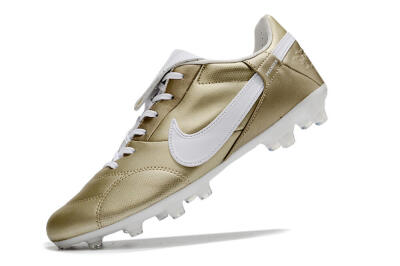 Men's Nike The Premier 3 FG Firm Ground Low-Tops Football Boots - Gold/White