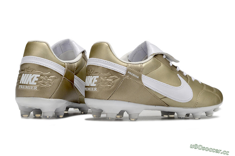 Men's Nike The Premier 3 FG Firm Ground Low-Tops Football Boots - Gold/White 6