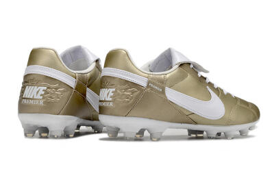 Men's Nike The Premier 3 FG Firm Ground Low-Tops Football Boots - Gold/White