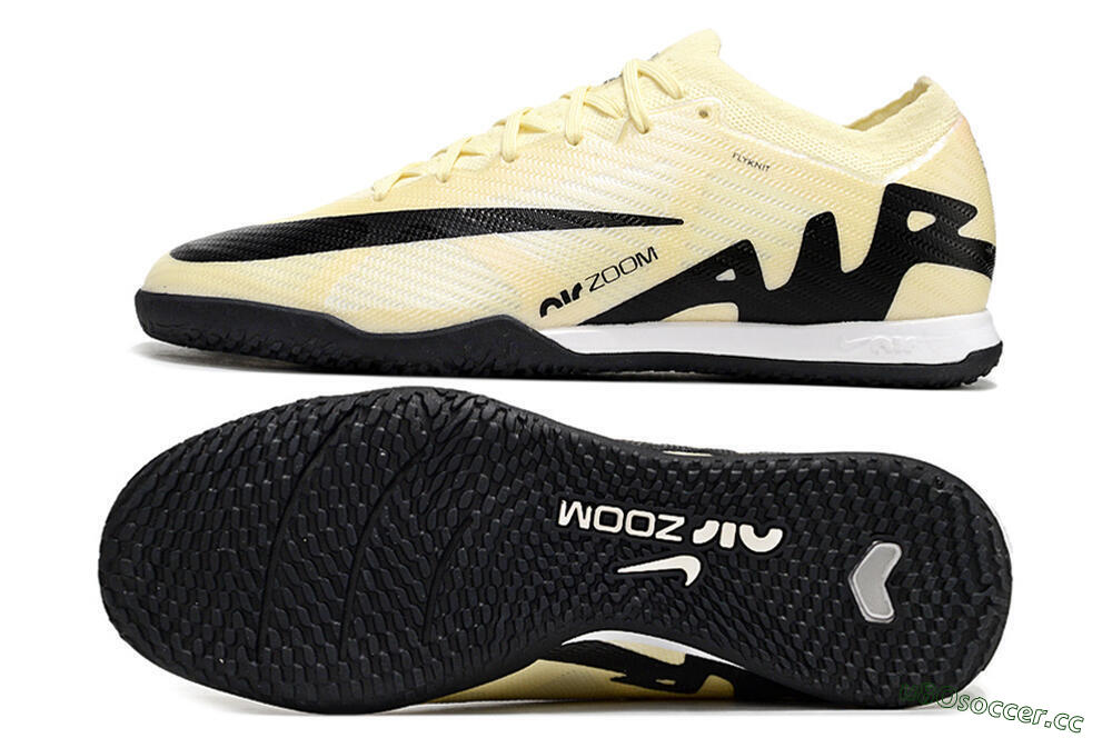 Men's Nike Air Zoom Mercurial Vapor 15 Elite IC Indoor & Futsal Low-Tops Football Shoes - Beige/Black/White 1