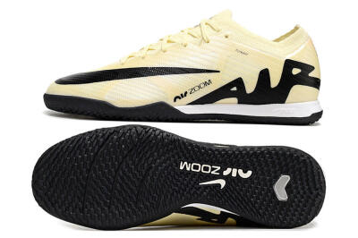 Men's Nike Air Zoom Mercurial Vapor 15 Elite IC Indoor & Futsal Low-Tops Football Shoes - Beige/Black/White