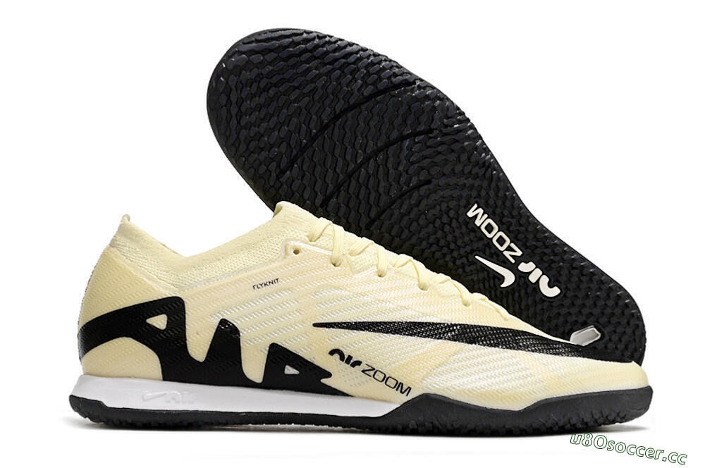 Men's Nike Air Zoom Mercurial Vapor 15 Elite IC Indoor & Futsal Low-Tops Football Shoes - Beige/Black/White 2