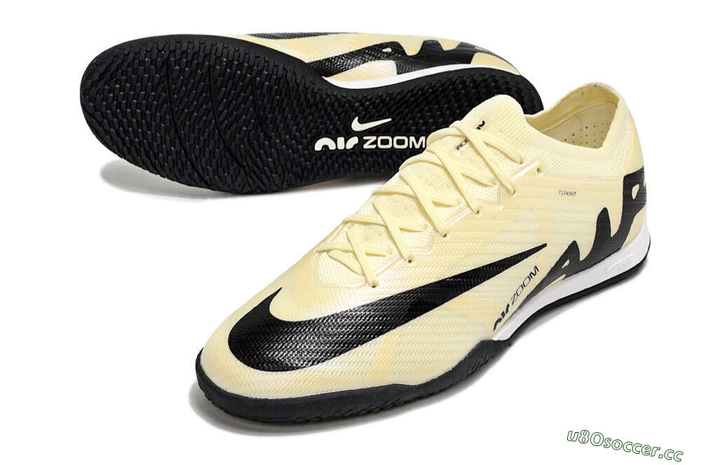 Men's Nike Air Zoom Mercurial Vapor 15 Elite IC Indoor & Futsal Low-Tops Football Shoes - Beige/Black/White 3
