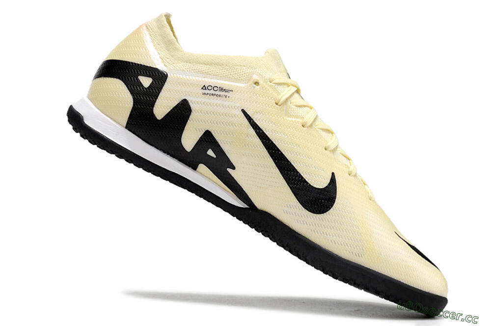 Men's Nike Air Zoom Mercurial Vapor 15 Elite IC Indoor & Futsal Low-Tops Football Shoes - Beige/Black/White 4