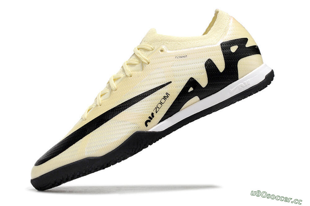 Men's Nike Air Zoom Mercurial Vapor 15 Elite IC Indoor & Futsal Low-Tops Football Shoes - Beige/Black/White 5