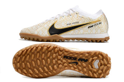 Men's Nike Air Zoom Mercurial Vapor 15 Elite TF Artificial Turf Low-Tops Football Shoes - White/Black/Gold