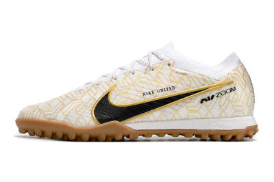 Men's Nike Air Zoom Mercurial Vapor 15 Elite TF Artificial Turf Low-Tops Football Shoes - White/Black/Gold